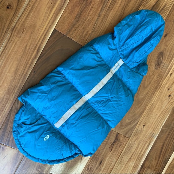 Free Country Down Blue Hooded Reflective Large Dog Coat Jacket L - Picture 8 of 10